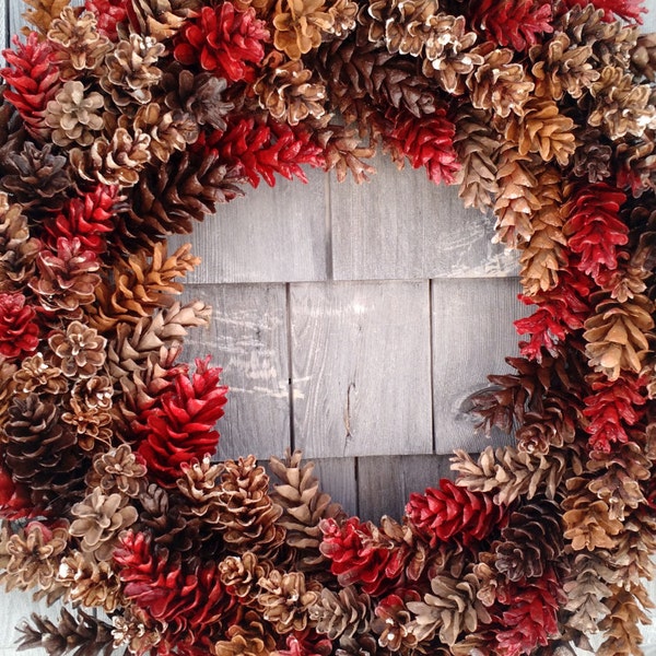 Large Rustic Pinecone Wreath