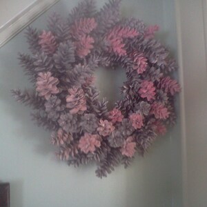 Pretty IN Pink Maine Pinecone Wreath 18 Inch image 3