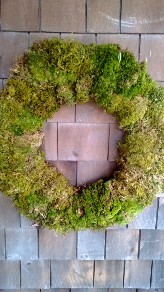 Large Moss Wreath Fresh Made In Maine Etsy