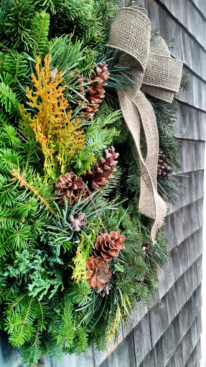 Large Fresh Maine Evergreen Wreath Etsy