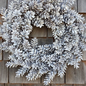 Fresh White Pinecone Wreath Made In Maine