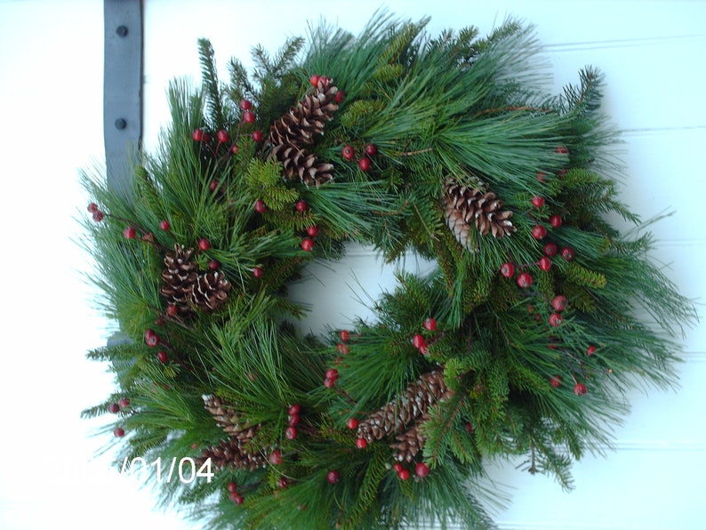 Large Fresh Maine Balsam and Pine Wreath Etsy