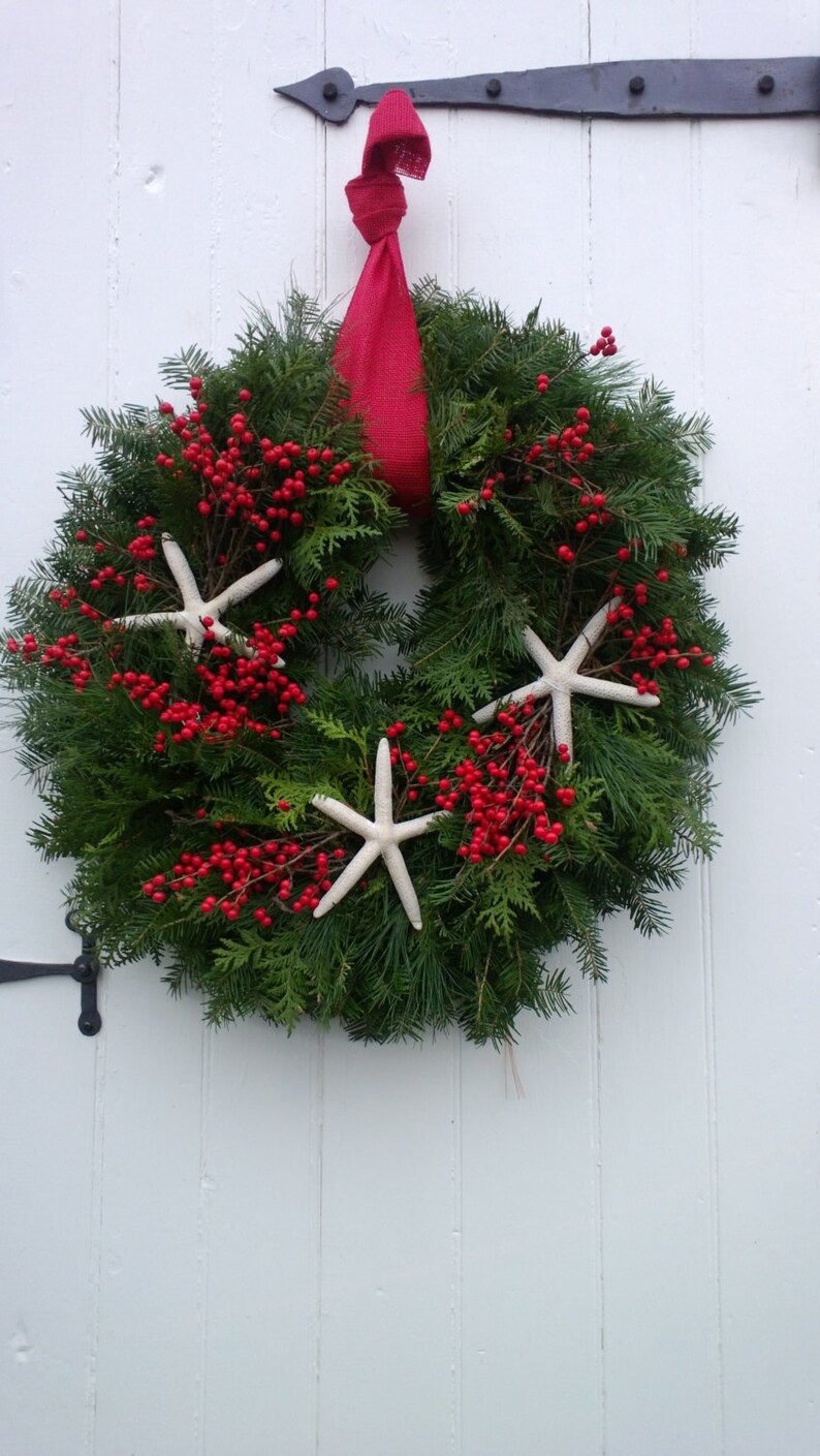 Large Fresh Christmas Wreath With Winterberry Mixed Etsy