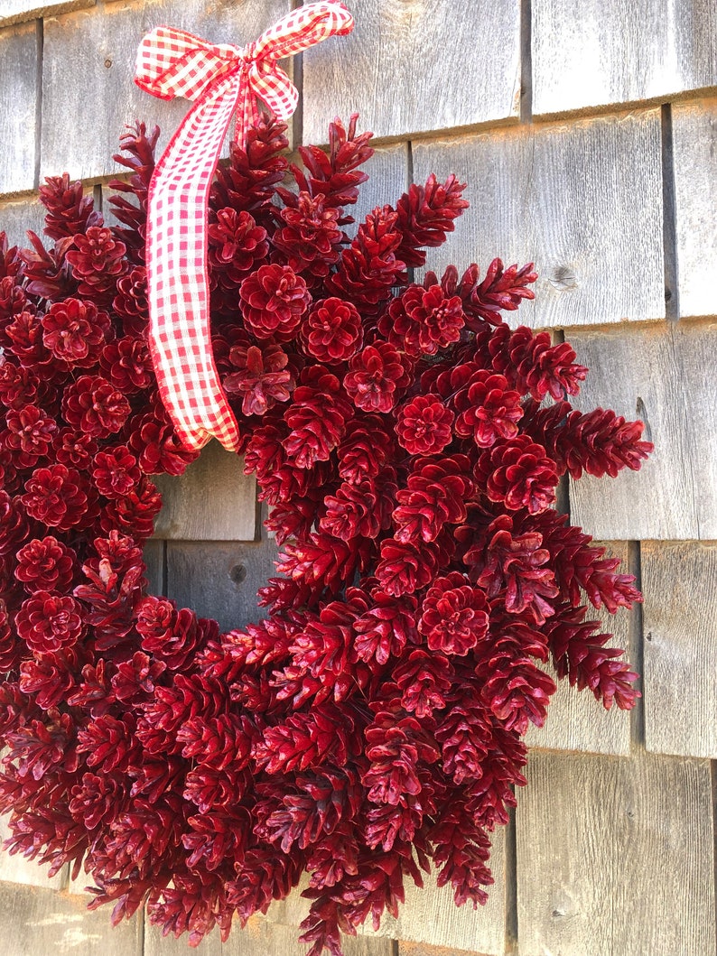 Wine Pinecone Wreath Made In Maine