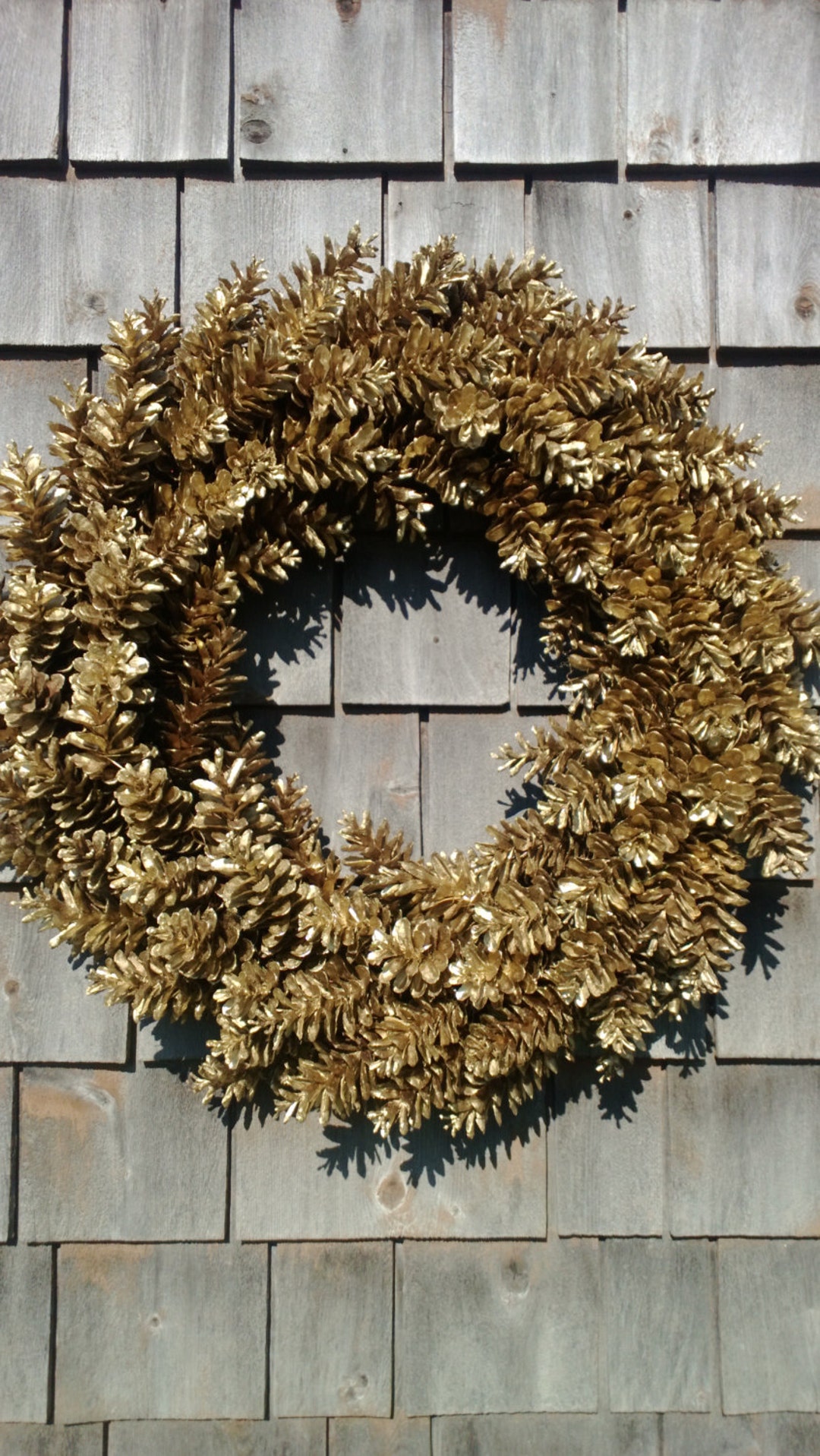 Gold Pinecone Wreath Gold or Custom 24 Inch - Etsy