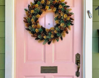 Gorgeous Large Fall Pinecone Wreath In shades of the forest