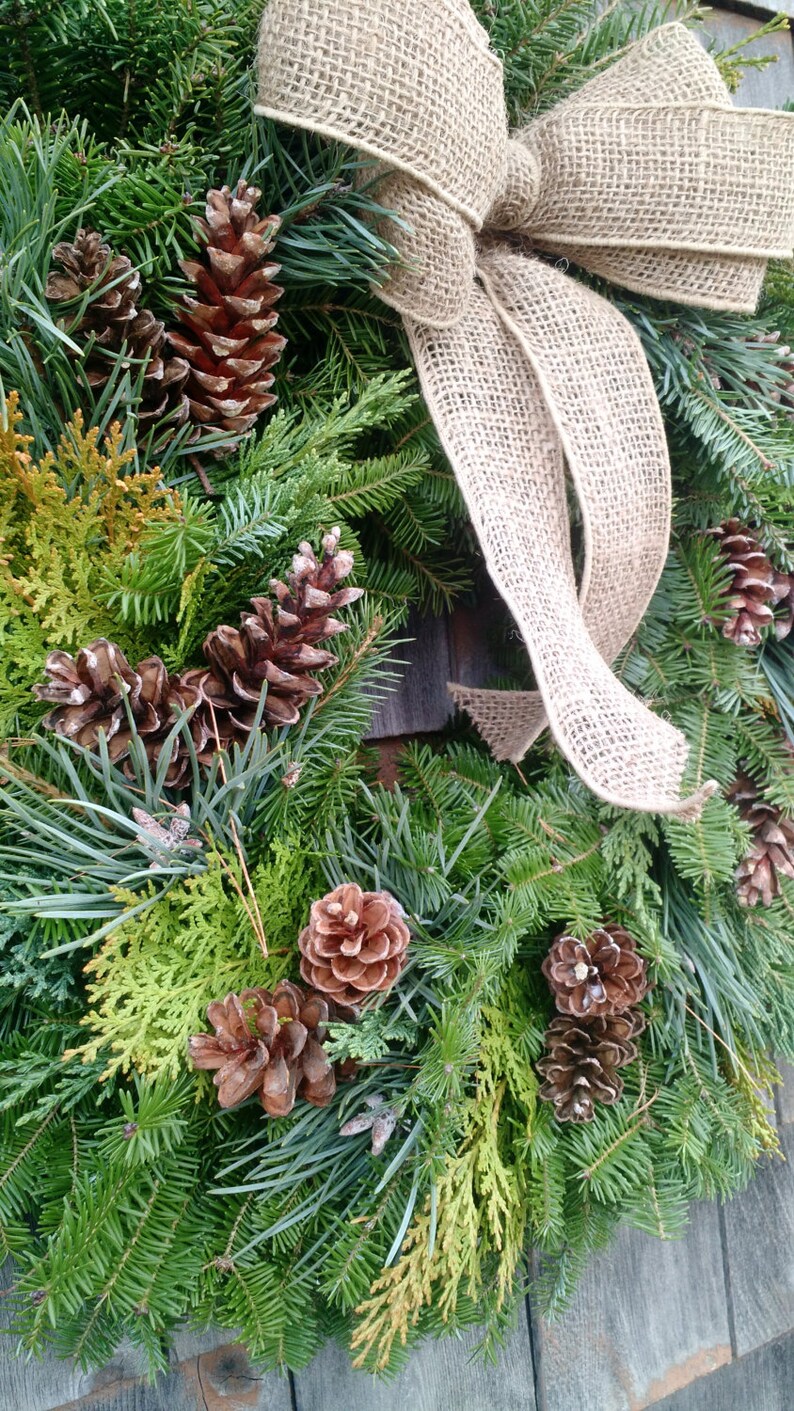 Large Fresh Maine Evergreen Wreath Etsy