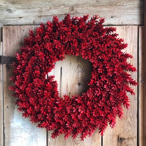 Winter Berry Red Pinecone Wreath