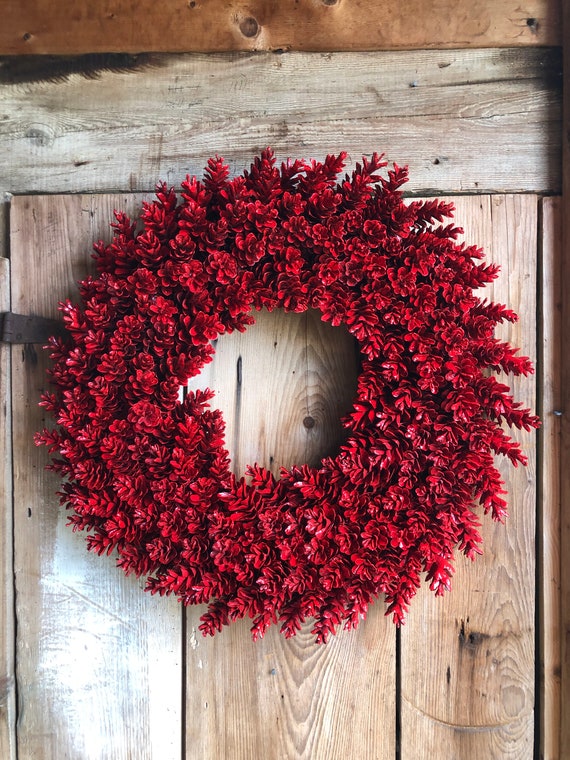 Winter Berry Red Pinecone Wreath