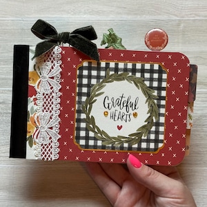 Fall Themed Graditude Journal / Half Size Composition Notebook