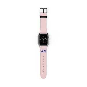 AK Monogram Pink Watch Band | Leather Apple Watch Strap