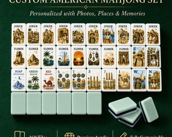 Design Your Own Mahjong Set, Custom Mahjong Set, Personalized Mahjong Tiles, UV Print Family Photo Mah Jongg Set, Gift for Mahjong Lovers
