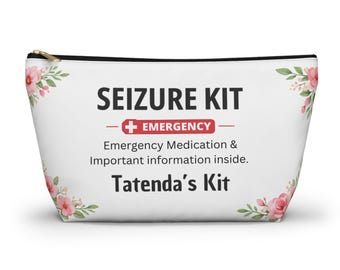Seizure Kit Personalized Medication Pouch, Custom Name Medical Alert Bag, Emergency Seizure Medication Kit, Important Information Inside