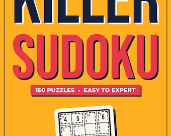 Killer Sudoku Large Print PDF | 150 Puzzles Easy to Expert, Solving Guide, Cage Sum Charts, Printable Puzzle Book for Adults & Seniors