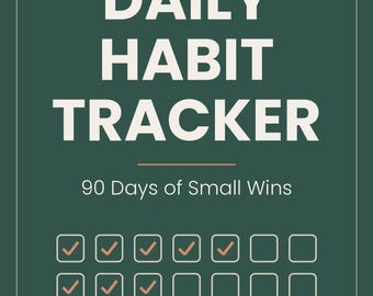 90 Day Habit Tracker Journal Printable, Daily Mood & Energy Log PDF, Self Care Wellness Tracker for Adults, Instant Digital Download