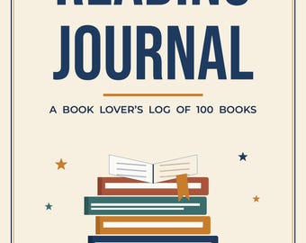 Reading Journal Printable PDF | Book Review Log for 100 Books | TBR List, Reading Tracker, 52-Book Challenge | Instant Download