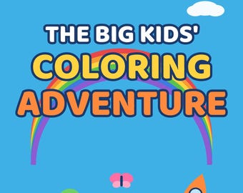 Kids Coloring Book Printable PDF Ages 3-8, Animal Dinosaur Space Coloring Pages, Print at Home Activity for Children, Digital Download