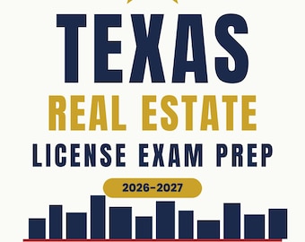 Texas Real Estate License Exam Prep 2026-2027 PDF | Study Guide & Practice Questions, TX Realtor Test Prep, Printable Digital Download