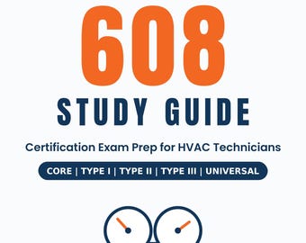 EPA 608 Study Guide 2026-2027 PDF | HVAC Certification Exam Prep, Practice Questions, Refrigerant Technician Test, Printable Download