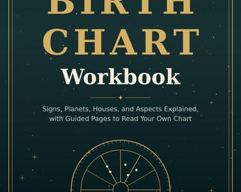 Birth Chart Workbook PDF, Printable Astrology Guide, All 12 Signs Planets Houses Aspects, Natal Reading Pages, Synastry, Transit Tracker