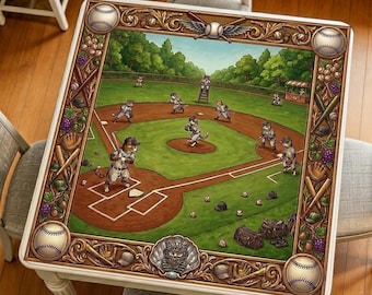 Tapis de baseball et mahjong chat, tapis de table de jeux de sport, housse épaisse antibruit