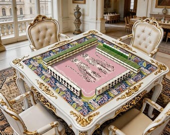 Leopard Mahjong Mat, Animal Print Game Table, Thick Noise Reducing Non Slip Gaming Mat