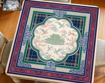 Tapis de mahjong Asian Palace, tapis de table de jeu Crane Lotus, housse épaisse imperméable