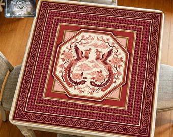 Tapis de mahjong Pagoda Crane, tapis de table de jeu oriental, housse épaisse imperméable