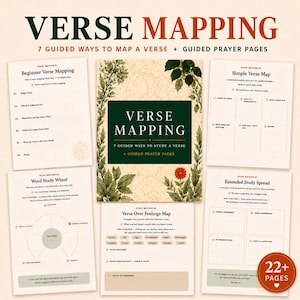 Verse Mapping Template & Scripture Writing Plan | Bible Reading Plan, Bible Character Study | Digital Bible Study Journal Printable