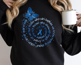 Camiseta de concienciación sobre el cáncer de colon, sudadera con capucha "I Wear Blue", sudadera "Colon Cancer Warrior"