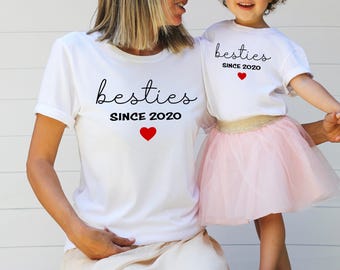 Camiseta personalizada "Mejores amigas desde siempre", camiseta a juego para madre e hija, camiseta familiar para mejores amigas.