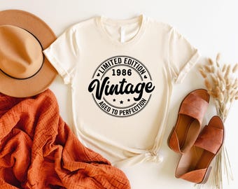 Camiseta personalizada para el 40 cumpleaños, sudadera personalizada con el año de nacimiento 1986, sudadera vintage con capucha para el 40 cumpleaños, regalo personalizado para el año