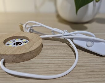 Radiant Glow LED timber light base for crystal bowl