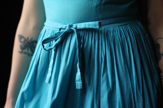 1940s blue cotton dress, Small medium, rick rack … - image 6
