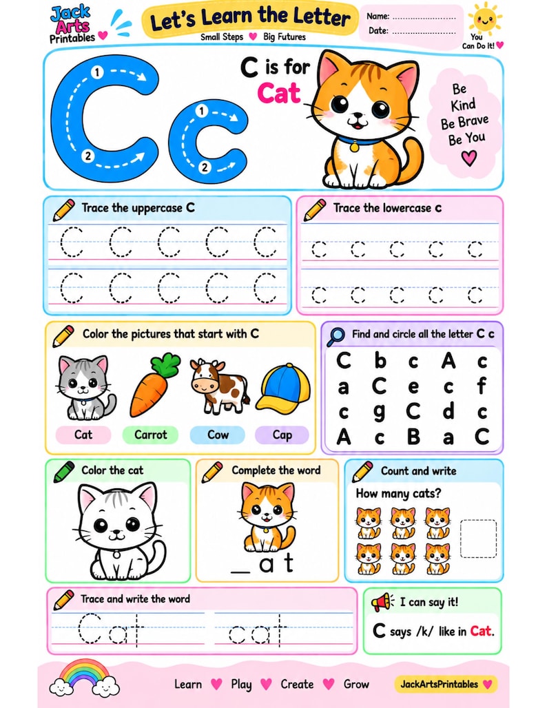 Alphabet Tracing & Coloring Book A-Z, Preschool Printable Worksheet ...