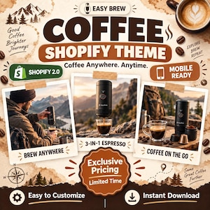 Coffee Shopify Theme | Coffee Bean Store Template| Single Product Shopify Theme | Ecommerce Website