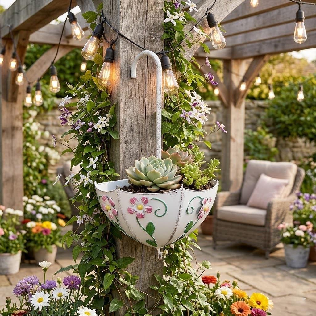 hanging planter watering system Self Watering Hanging Basket Planter – Modena Wicker main image 0