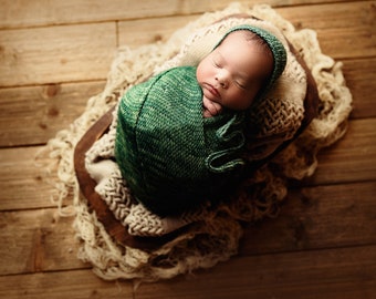 PADDY Newborn Hat, bonnet and wrap set Bonnet Newborn Props Knit Hat Newborn Knit Hat Photo Props Photography Props