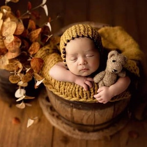 CARA beaded Newborn Bonnet Hat and Wrap set, Newborn blanket and bonnet, Knits wrap, Knits bonnet, Newborn Stretch Wrap, Newborn Photo Prop