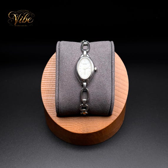 Citizen Eco-Drive B023 Ladies Watch, Early 2000s Steel Chain Bracelet, Japan Movement View 3