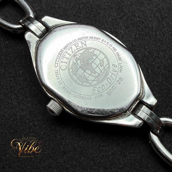 Citizen Eco-Drive B023 Ladies Watch, Early 2000s Steel Chain Bracelet, Japan Movement View 4