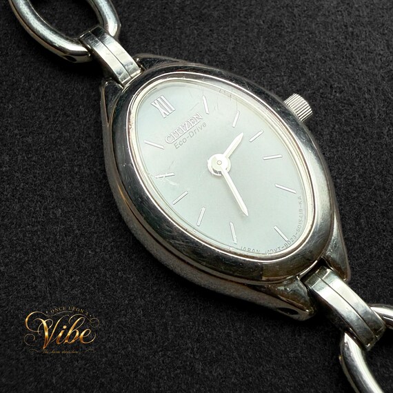 Citizen Eco-Drive B023 Ladies Watch, Early 2000s Steel Chain Bracelet, Japan Movement View 2