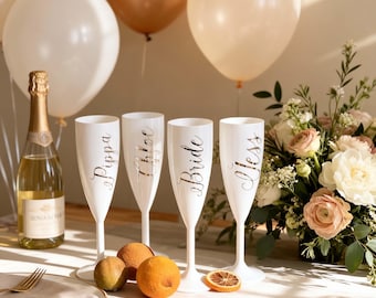 Gobelet en acrylique personnalisé avec inscription en finition mate, design réutilisable et incassable, parfait pour les showers de mariage, les enterrements de vie de jeune fille, les baby showers