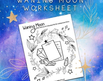 Hoja de trabajo de la luna menguante - Página para colorear - Libro de las Sombras (Impresión)