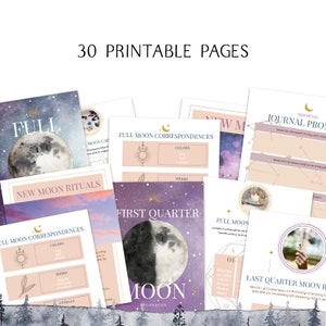 Moon Magic Printable Grimoire Pages for Beginners, Baby Witch , Book of Shadows Printable