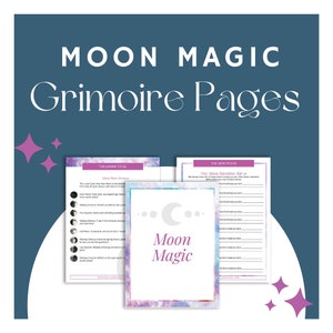 Moon Magic Printable Grimoire Pages for Beginners, Baby Witch , Book of Shadows Printable