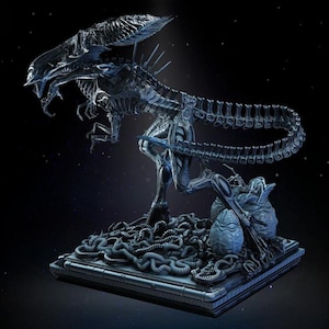 Alien Queen 3D-utskrift STL-filer digital nedladdning Xenomorph staty diorama