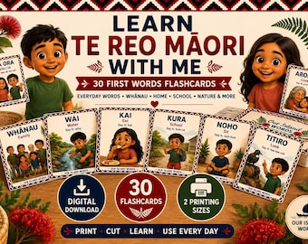 Learn Te Reo Maori with me - Set 1: First Words