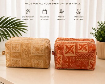 Everyday Makeup Bag Pacific Island Inspired | Travel Cosmetic Pouch
