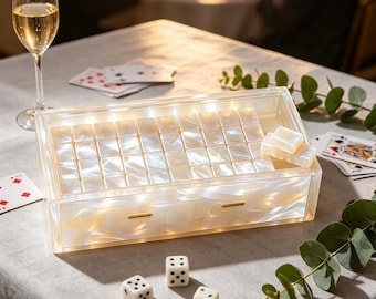 166pcs Shell-Look Translucent Acrylic Tiles, Laser-Engraved & Hand-Painted
